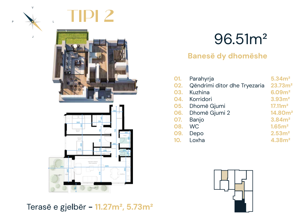 Appartement à vendre – 96,51 m² | dragodan (complexe ebrona)