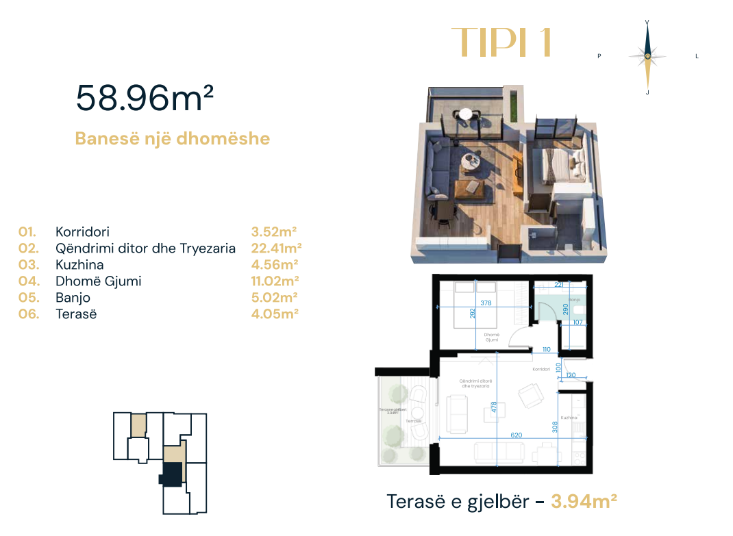 Appartement à vendre – 58,96 m² | dragodan (complexe ebrona)