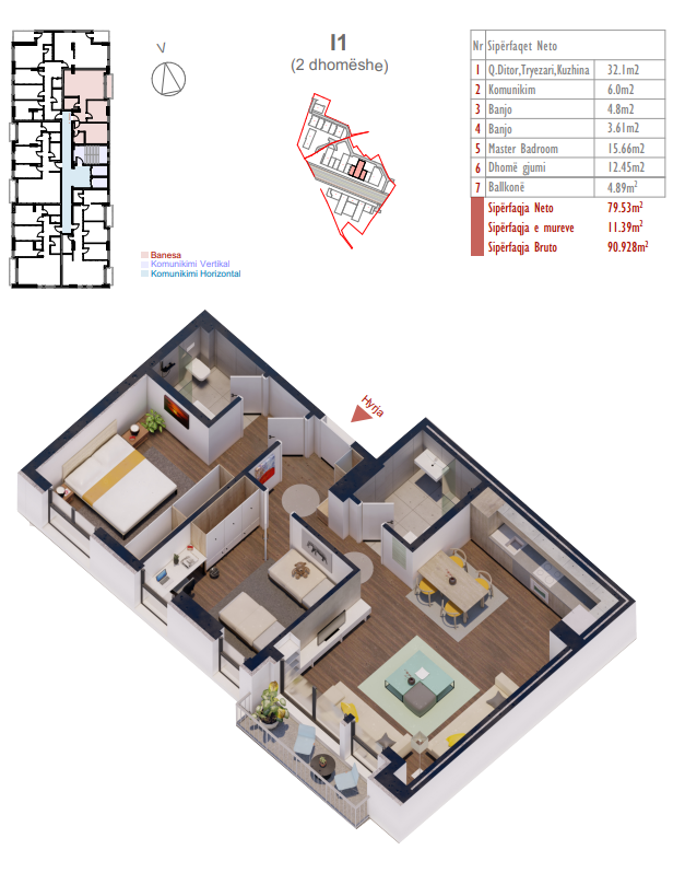 Apartamento en venta – 90,93 m² | complejo shiki, Prishtina e Re