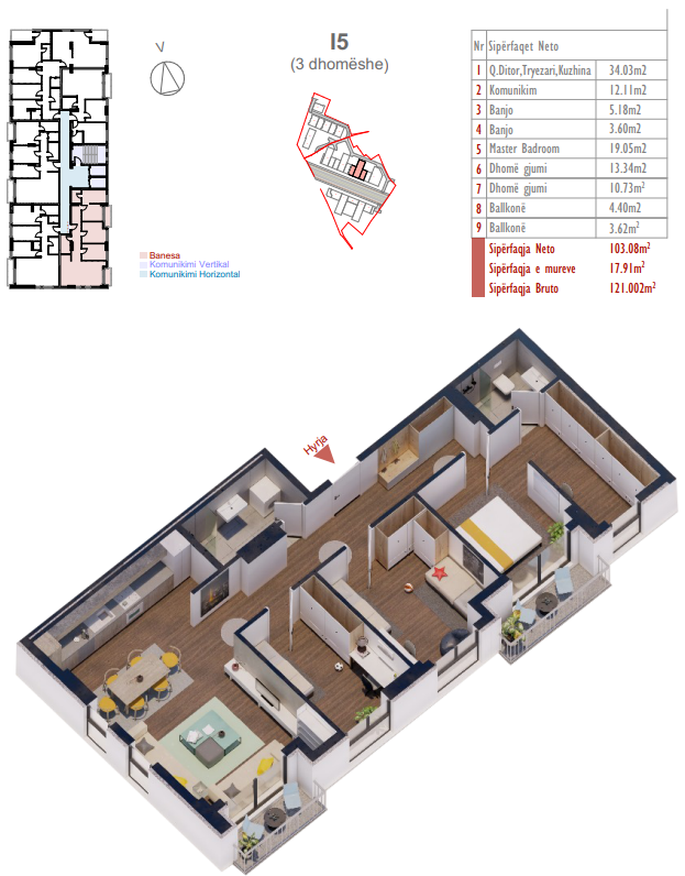 Apartamento en venta – 121 m² | complejo shiki, Prishtina e Re