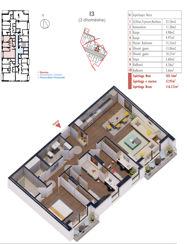 Apartment for sale – 116.13 m² | shiki complex, Prishtina e Re