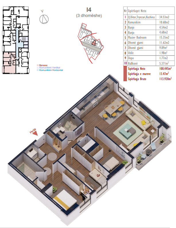 Appartamento in vendita – 113,92 m² | malush kosova, Prishtina e Re (blocco 1, 2 piano)