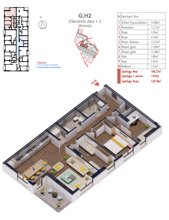 Apartamento en venta – 120,70 m² | complejo shiki, Prishtina e Re