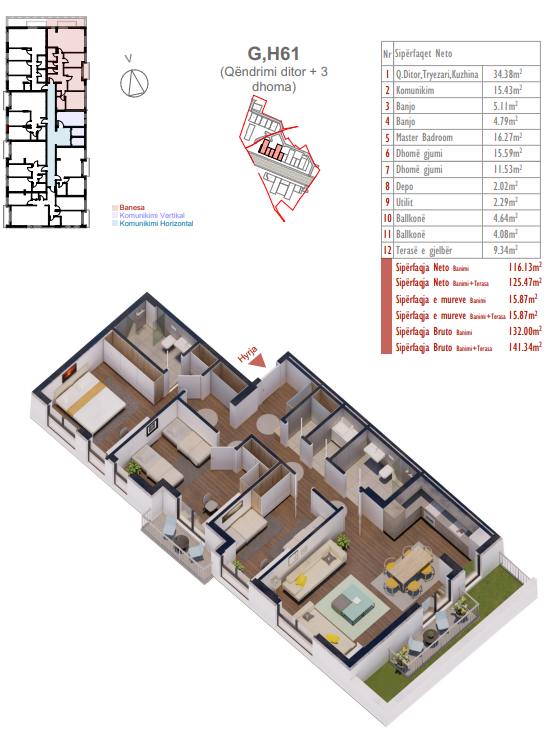 Appartement à vendre – 141,34 m² | complexe shiki, Prishtina e Re