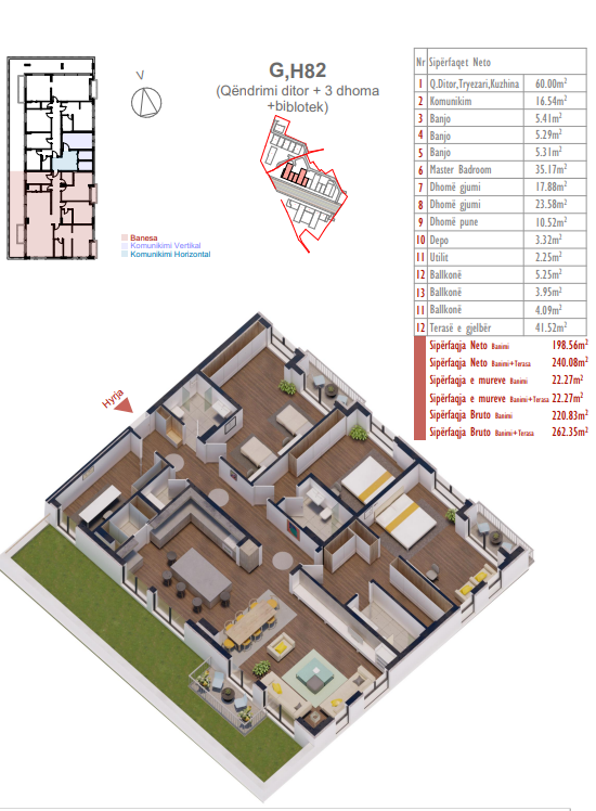 Apartamento en venta – 220,82 m² + terraza verde | total 262,35 m² | complejo shiki, Prishtina e Re