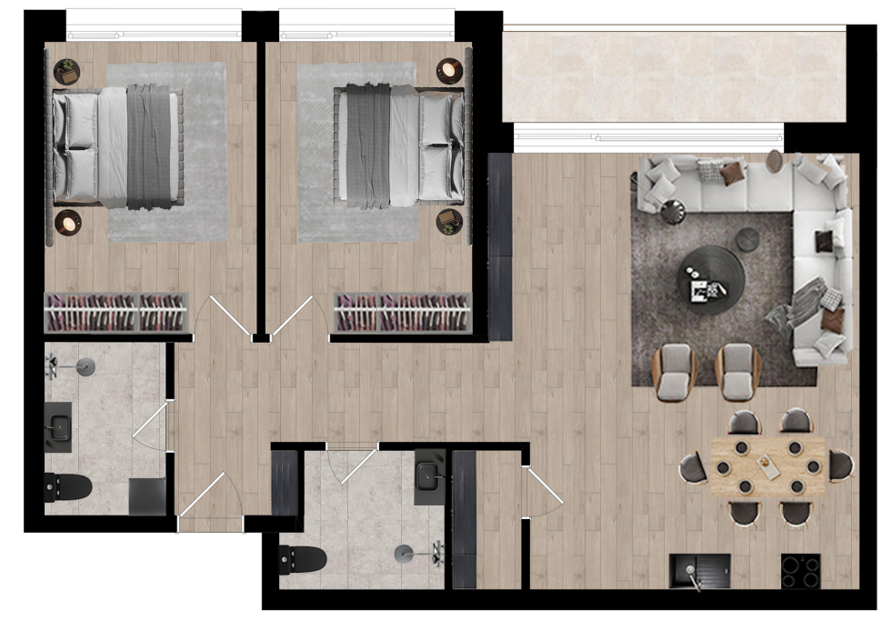 Apartment for sale – 102.86 m² | west hill (btp holding), Prishtina e Re
