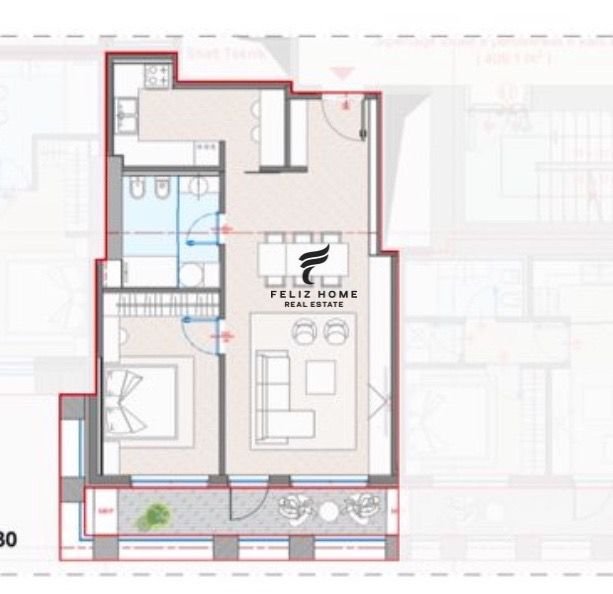 Appartement 1+1 zogu zi à vendre 270.000 euro