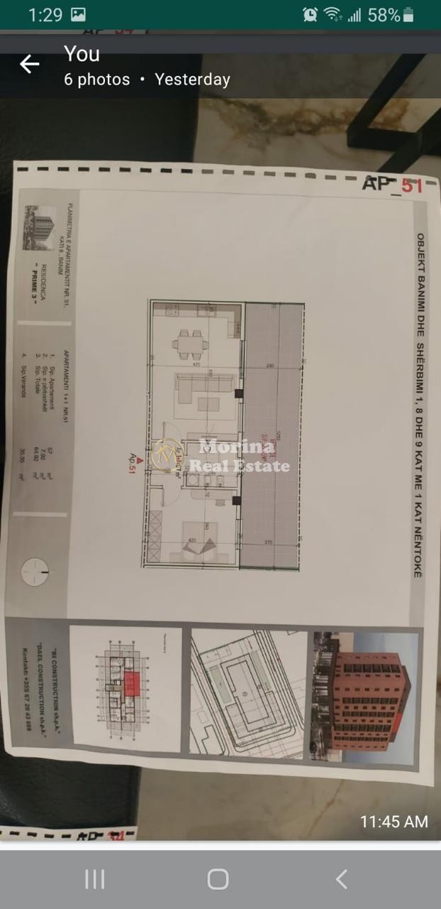 Verkauf | 1 + 1 wohnung | kamëz gemeinde | 57.000 €