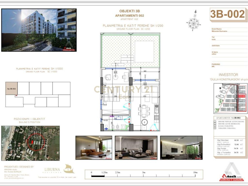 Apartament 1+1 për shitje në golem, Durrës - 103,860€ | 74.76m²