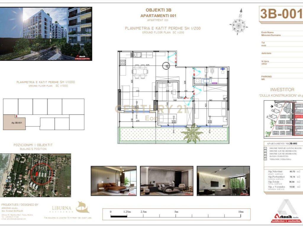 Apartament 2+1 për shitje në golem, Durrës - 126,990.00€ | 97m²