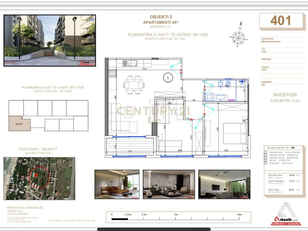 Apartament 2+1 për shitje në golem, Durrës - 120900€ | 96.72 m²