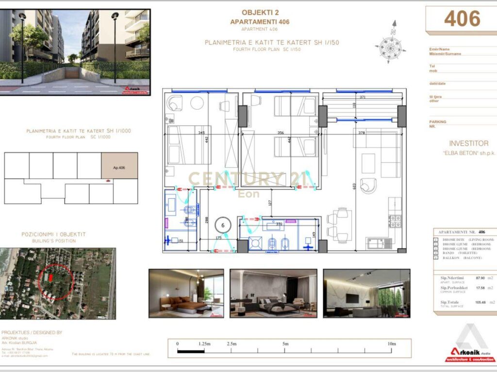 Apartament 2+1 për shitje në golem, Durrës - 131850€ | 105.48 m²
