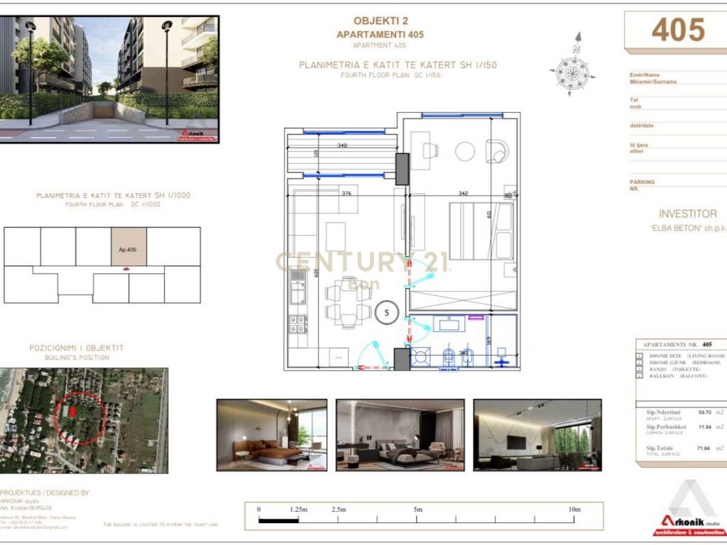 Apartament 1+1 për shitje në golem, Durrës - 89550€ | 71.64 m²