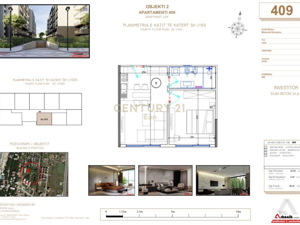 Apartament 1+1 për shitje në golem, Durrës - 70200€ | 56.16 m²