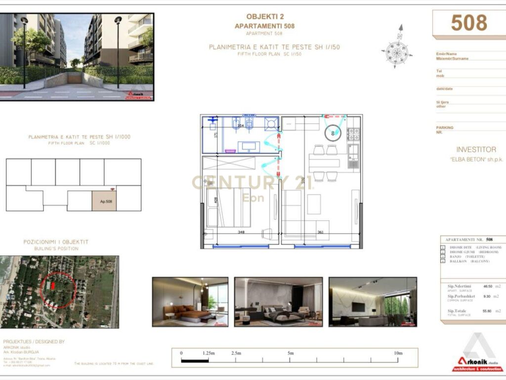 Apartament 1+1 për shitje në golem, Durrës - 69750€ | 55.80 m²