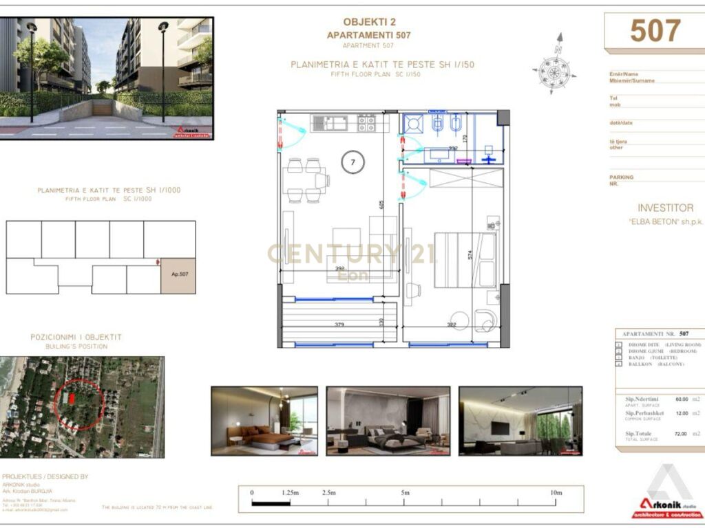 Apartament 1+1 për shitje në golem, Durrës - 90000€ | 72m²