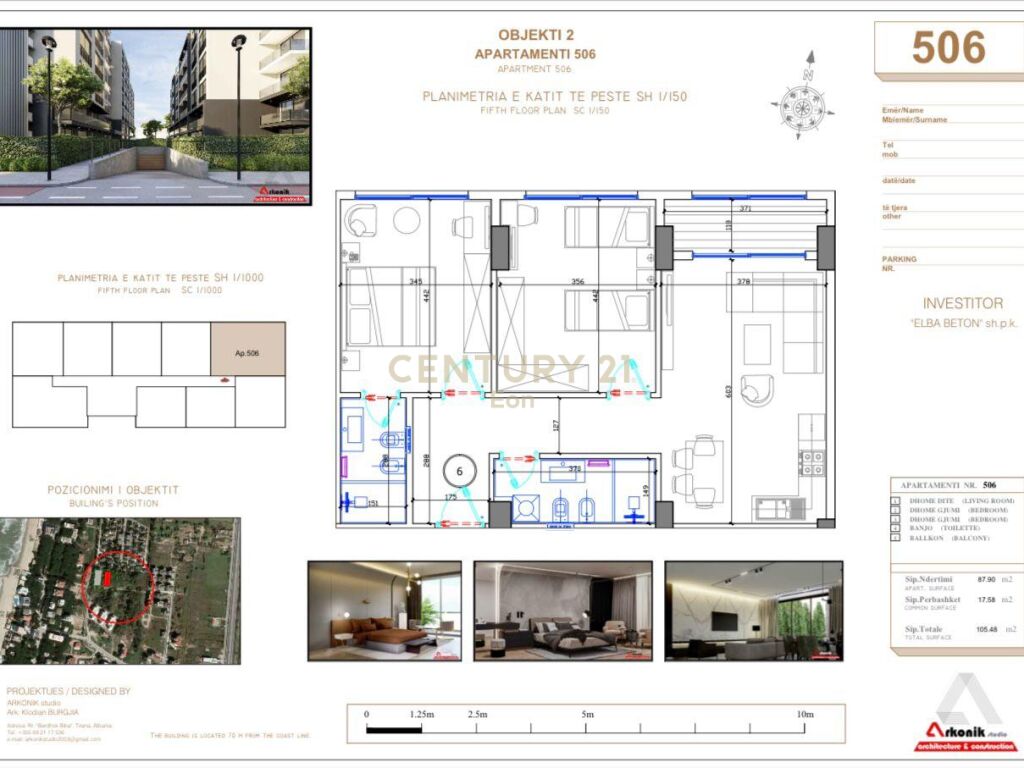 Apartament 2+1 për shitje në golem, Durrës - 188100€ | 105.48 m²