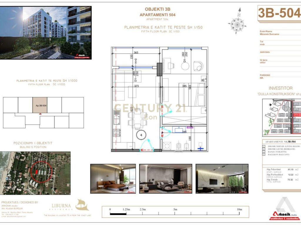 Apartament 1+1 për shitje në golem, Durrës - 91650€ | 73.32 m²