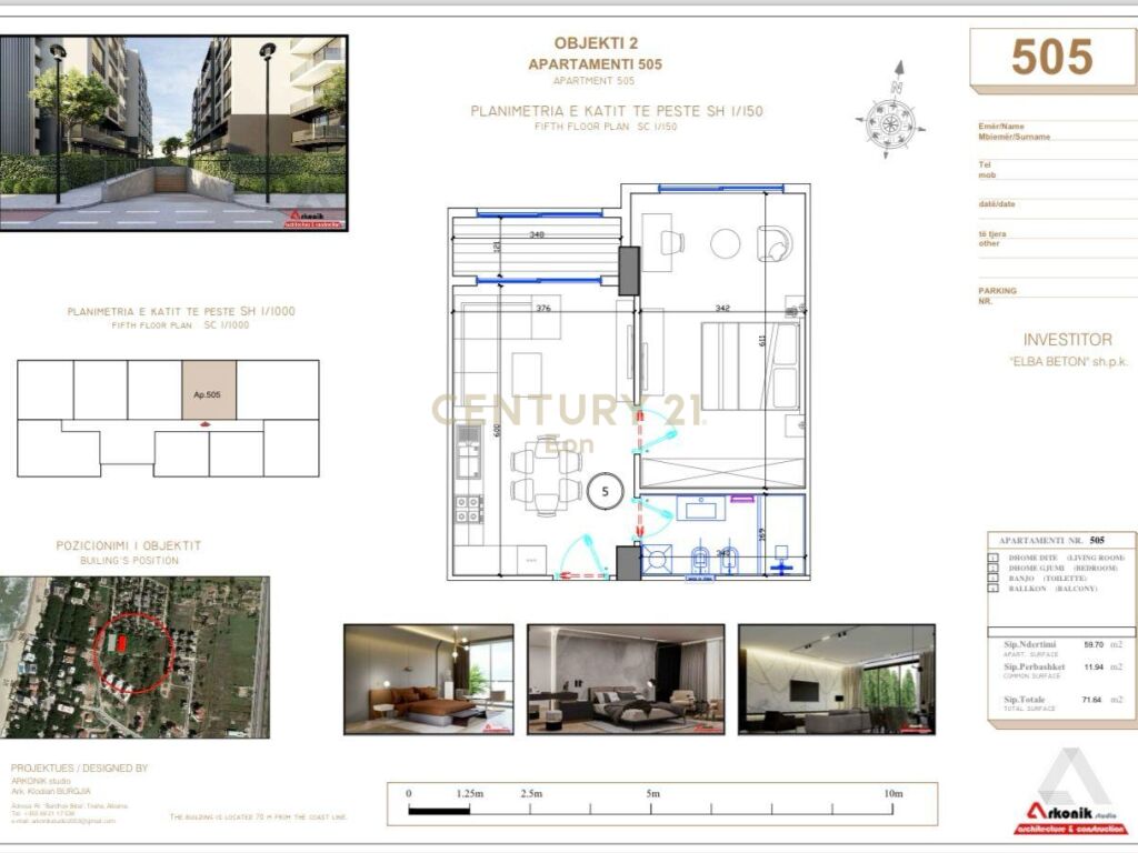 Apartament 1+1 për shitje në golem, Durrës - 89550€ | 71.64 m²
