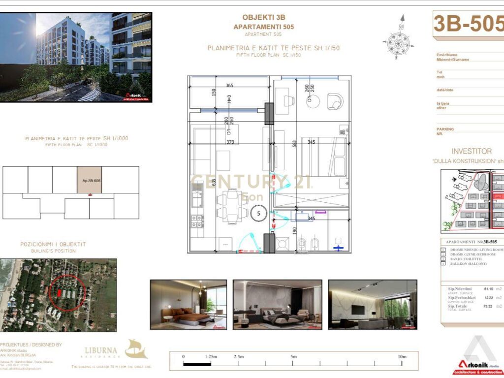 Apartament 1+1 për shitje në golem, Durrës - 91650€ | 73.32 m²