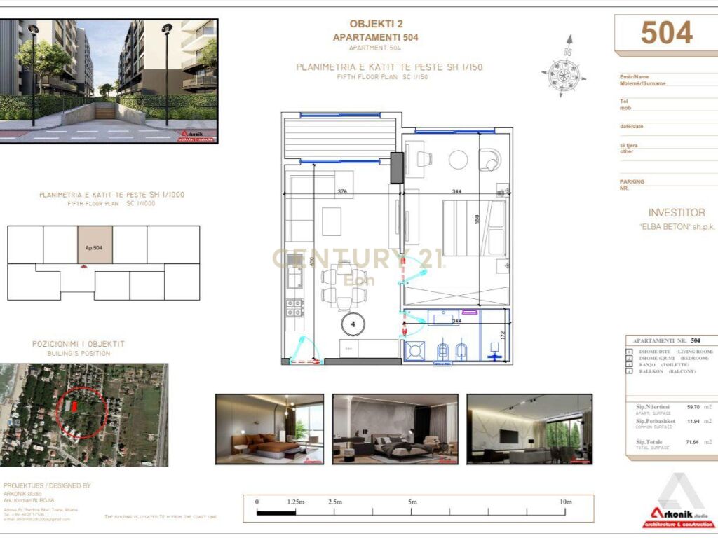 Apartament 1+1 për shitje në golem, Durrës - 89550€ | 71.64 m²