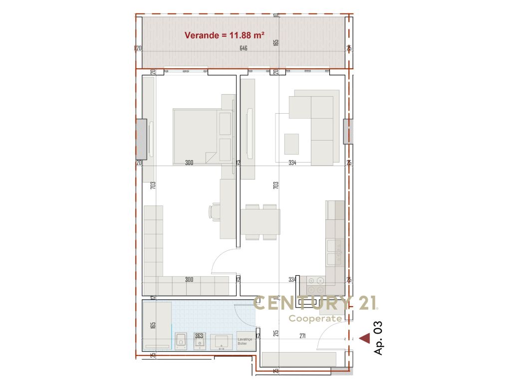 Ekskluzive! Shesim apartament 1+1 me verandë te ringside residences, pranë bulevardit të ri në paskuqan