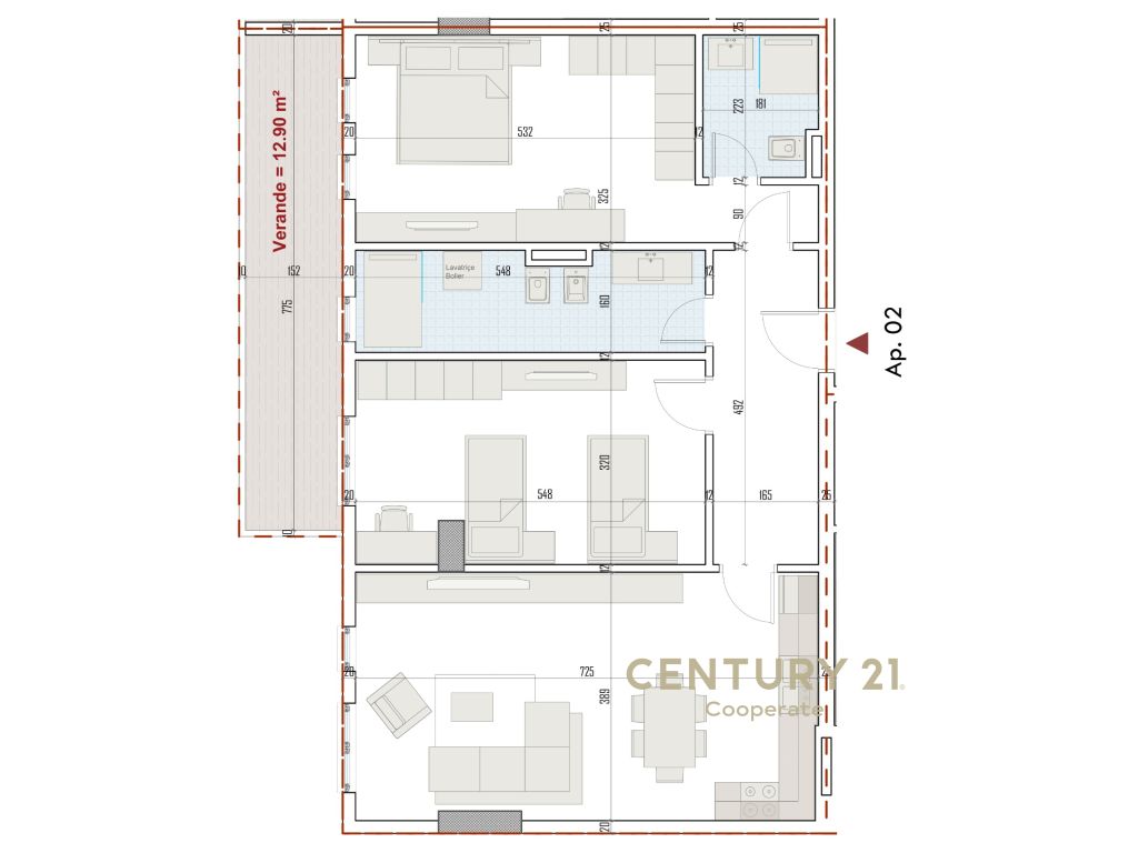 Ekskluzive! Shesim apartament 2+1+2 me verandë, ringside residences, pranë bulevardit të ri në paskuqan.