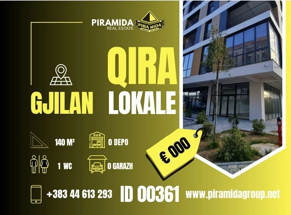 Jepet me qira lokal premium 140/m² – Monopol city Gjilan nga piramida real estate