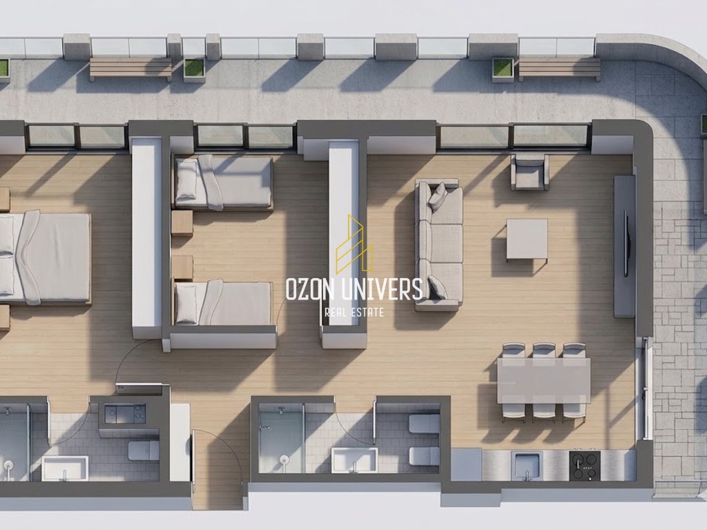 Apartment 2+1+2 zum verkauf bei one orikum bay, gegenüber dem hafen!