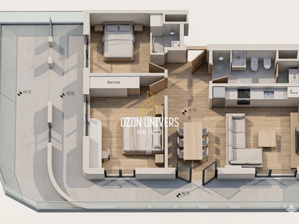 Apartment 2+1+2 zum verkauf bei one orikum bay, gegenüber dem hafen!