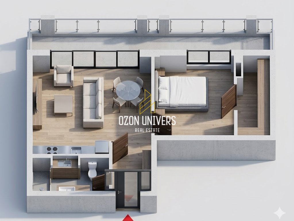 Apartment 1+1 zum verkauf bei one orikum bay, gegenüber dem hafen!