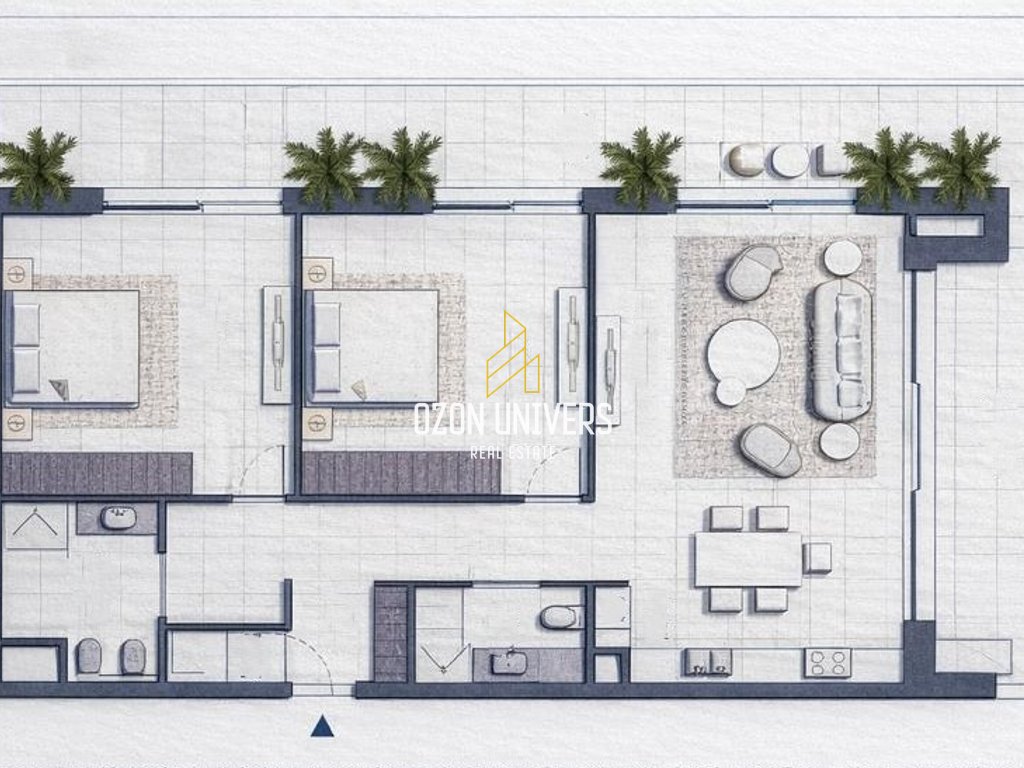 Apartamento 2+1+2 en venta, en beach views residence Durrës
