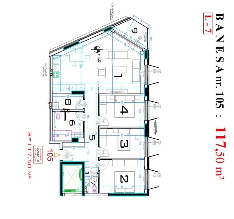 Offered for sale 3+1 apartment in Prishtina e Re neighborhood