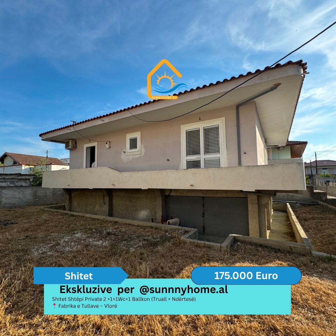 ‼️ exclusive on @sunnyhome.al ‼️ private house for sale 2+1 + 1 wc + 1 balcony (land + building) fabrika e tullave – Vlorë price: 175,000 euros
