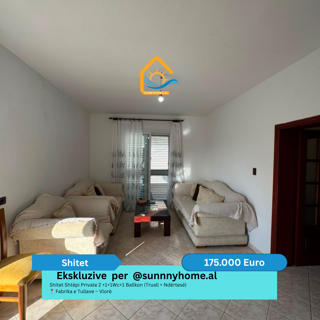 ‼️ exclusive on @sunnyhome.al ‼️ private house for sale 2+1 + 1 wc + 1 balcony (land + building) fabrika e tullave – Vlorë price: 175,000 euros