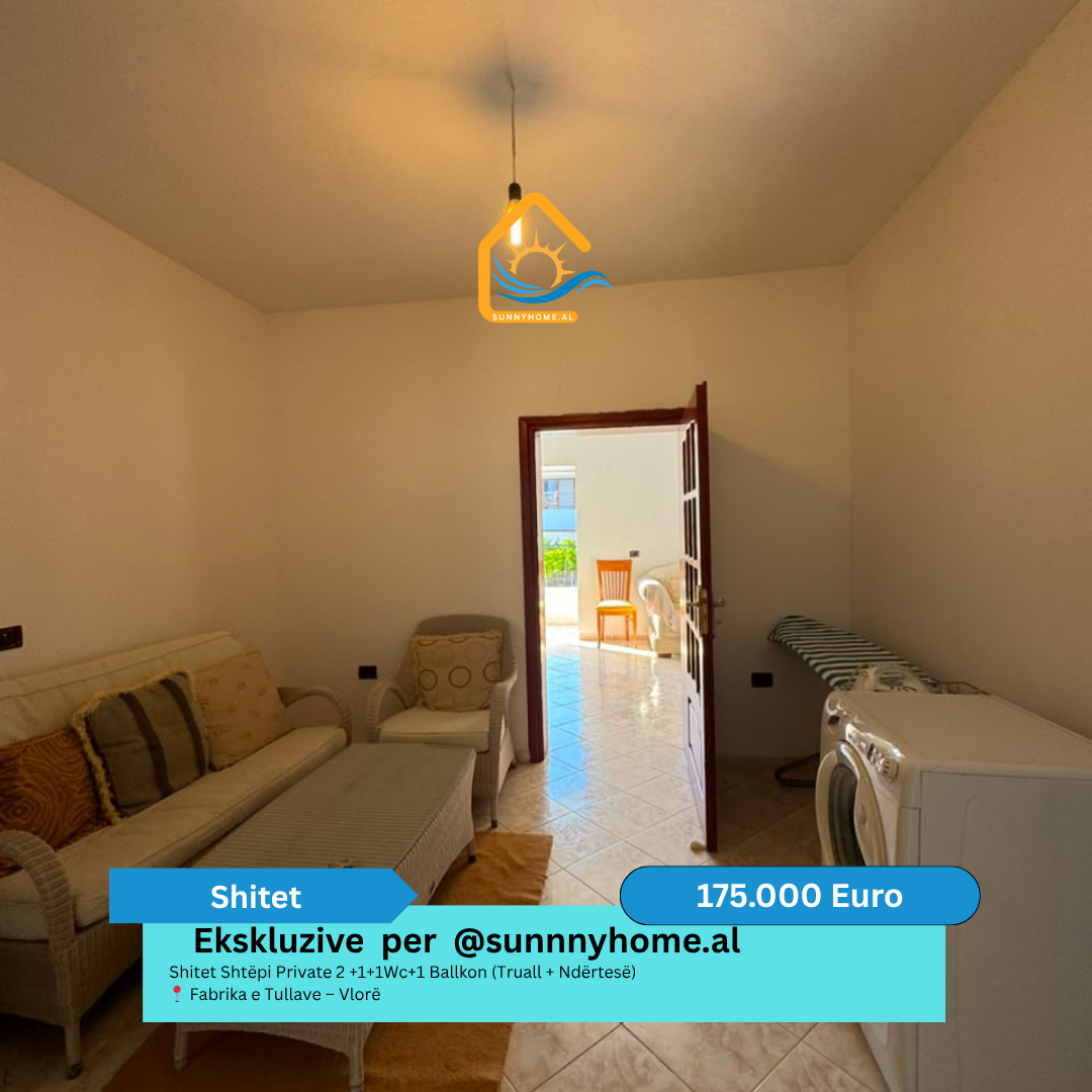 ‼️ exclusive on @sunnyhome.al ‼️ private house for sale 2+1 + 1 wc + 1 balcony (land + building) fabrika e tullave – Vlorë price: 175,000 euros