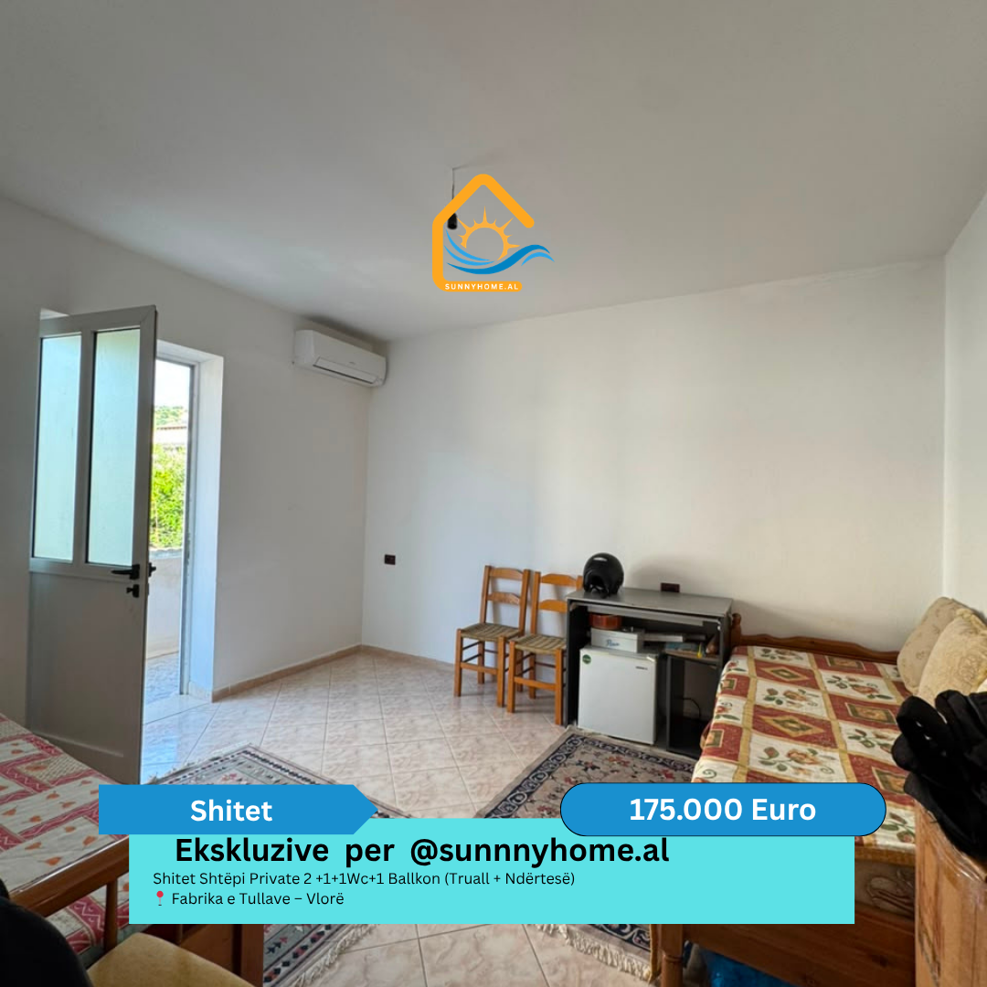 ‼️ exclusive on @sunnyhome.al ‼️ private house for sale 2+1 + 1 wc + 1 balcony (land + building) fabrika e tullave – Vlorë price: 175,000 euros