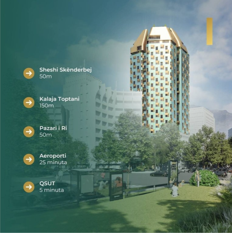 Venda | apartamento 1 + 1 + estacionamento | praça skanderbeg | 300.000 €
