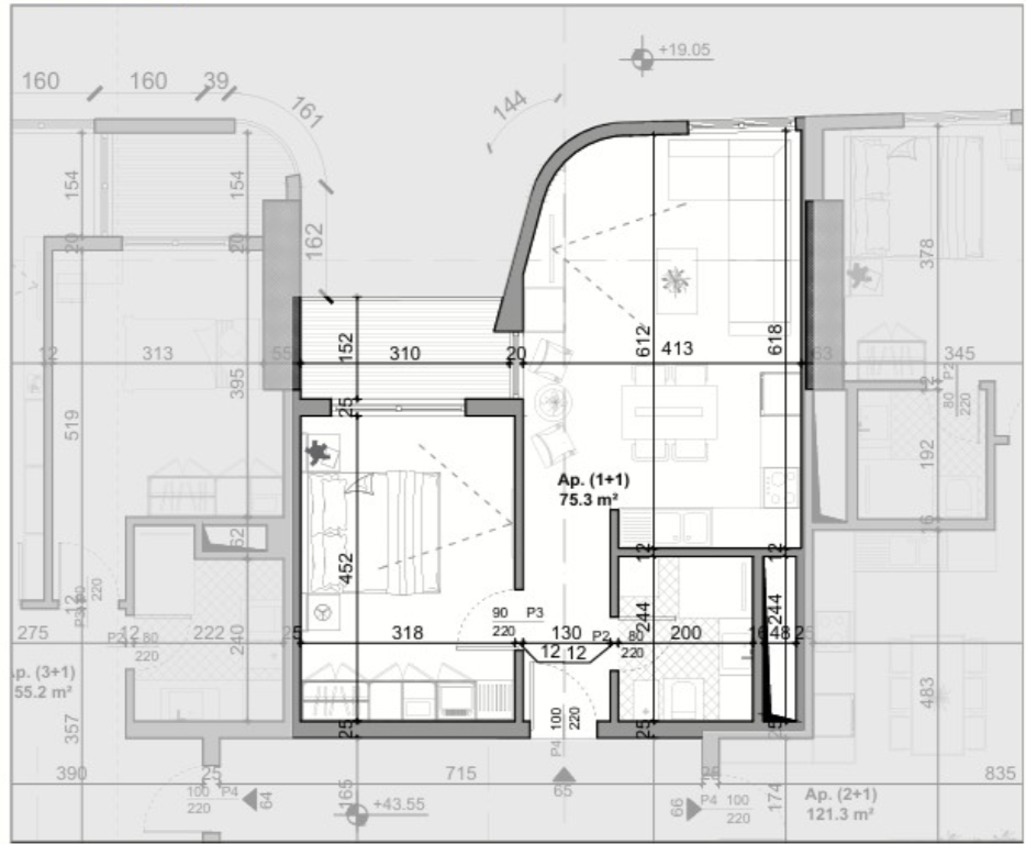 Venda | apartamento 1 + 1 + estacionamento | praça skanderbeg | 300.000 € (2)