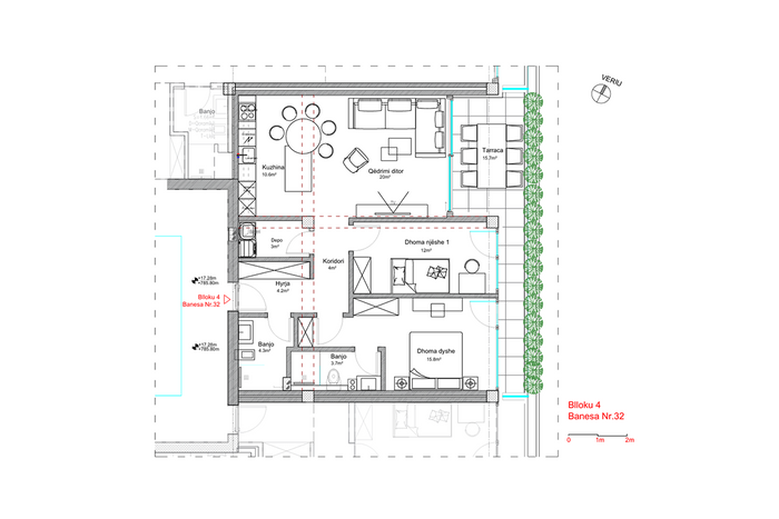 Appartement 91m² + 21m² avec #louer dans le quartier marigona hill