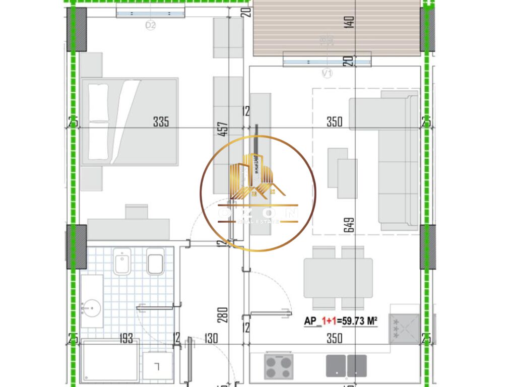 Typologien von 1+1 apartments zum verkauf (siebter stock, wohnhaus) in der nähe der landwirtschaftsuniversität, kamëz!