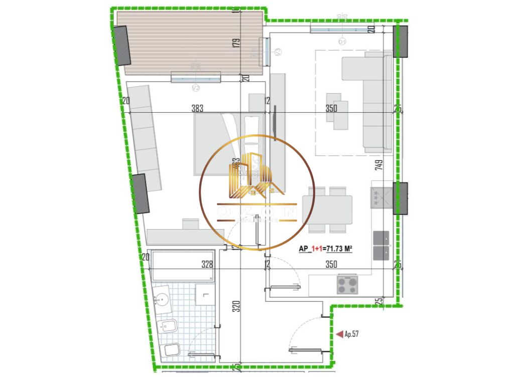 Typologien von 1+1 apartments zum verkauf (siebter stock, wohnhaus) in der nähe der landwirtschaftsuniversität, kamëz!