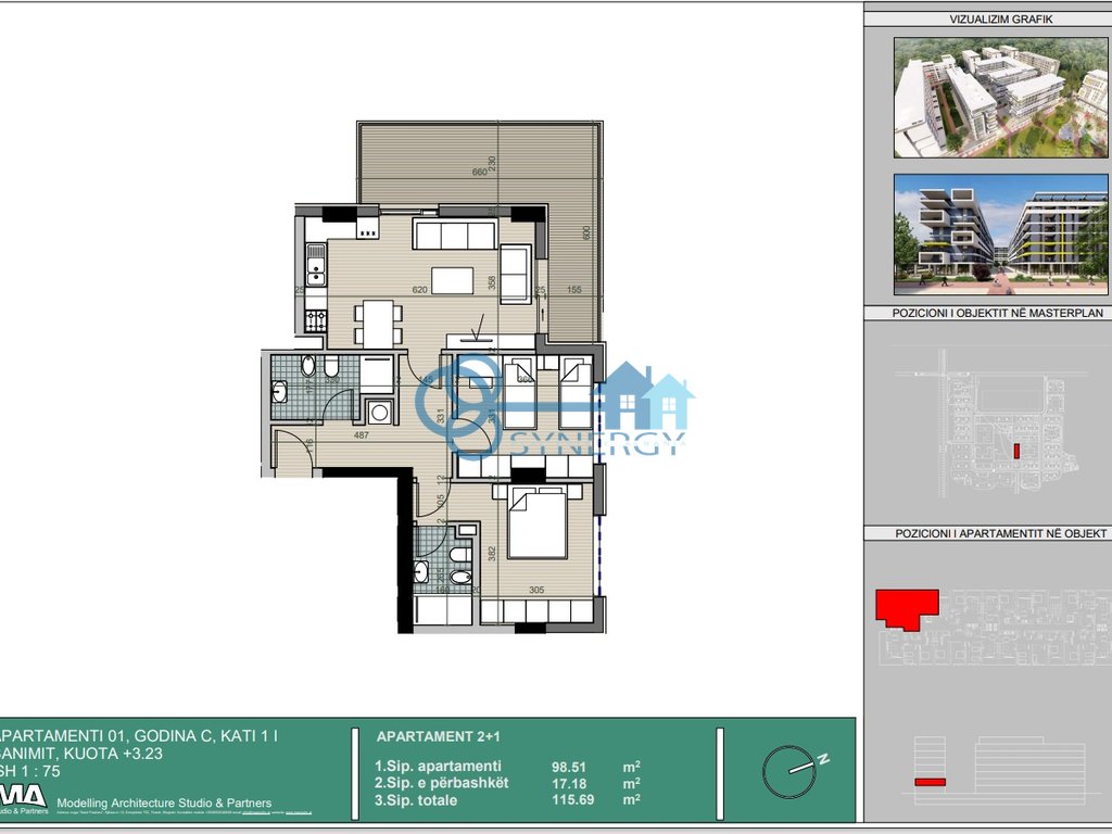 Shitet apartament 2+1