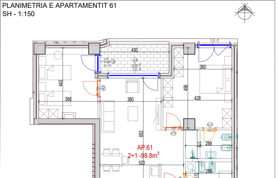 Shitje | apartament 2 + 1 | don bosko | 205000 € (2)