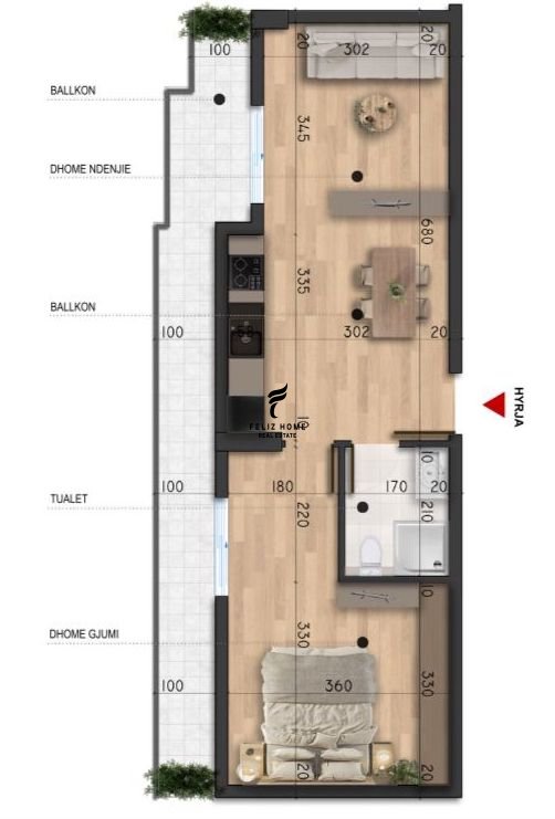 Appartement à vendre 1+1 petit immeuble durres 83 000 euros