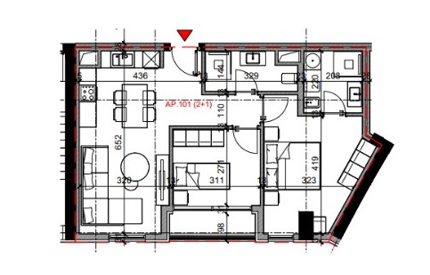 Verkauf | 2 + 1 wohnung | rruga bardhyl | 207600 €