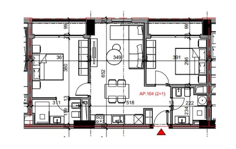 Verkauf | 2 + 1 wohnung | rruga bardhyl | 234960 €