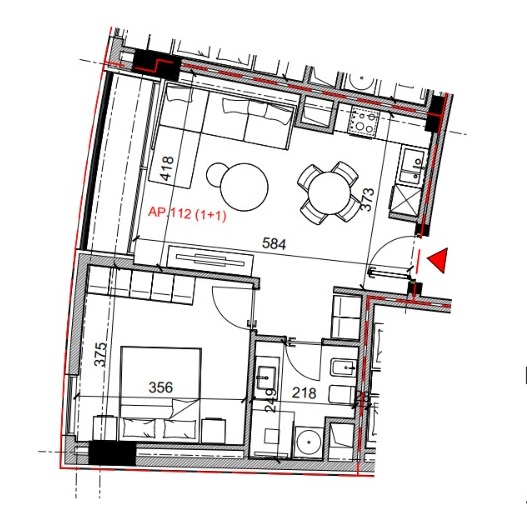 Venda | apartamento 1 + 1 | rruga bardhyl | 165360 €