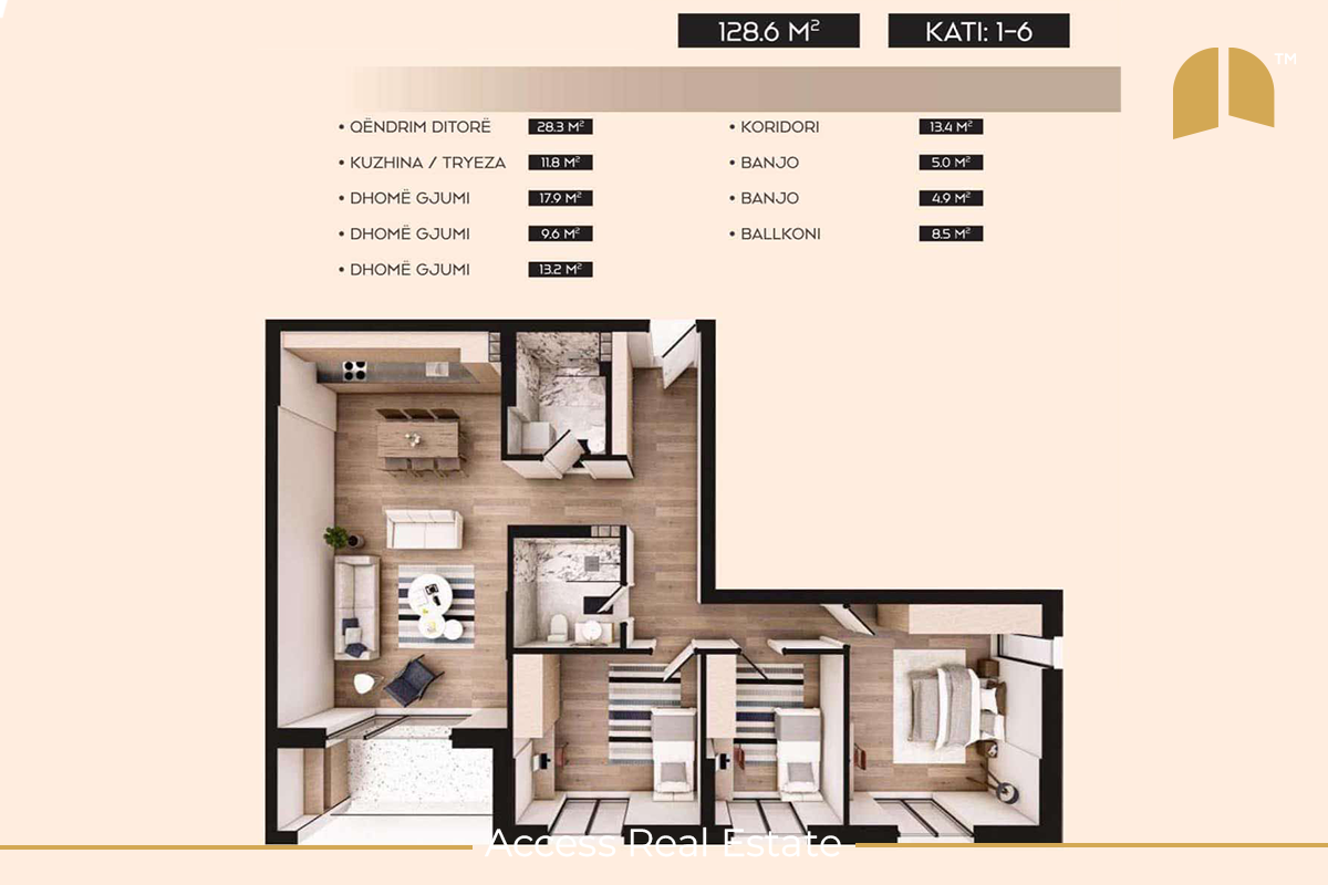 Various types of apartments for sale – Kompleksi hab 13 – Lagjja e muhaxherëve (4)