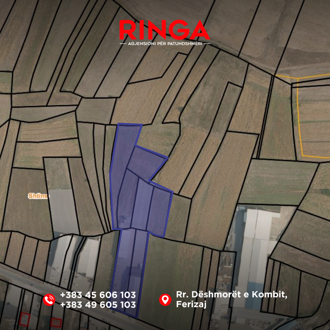 Ringa (terra em venda com objetos ativos em koshare – Ferizaj-shtime)03/25